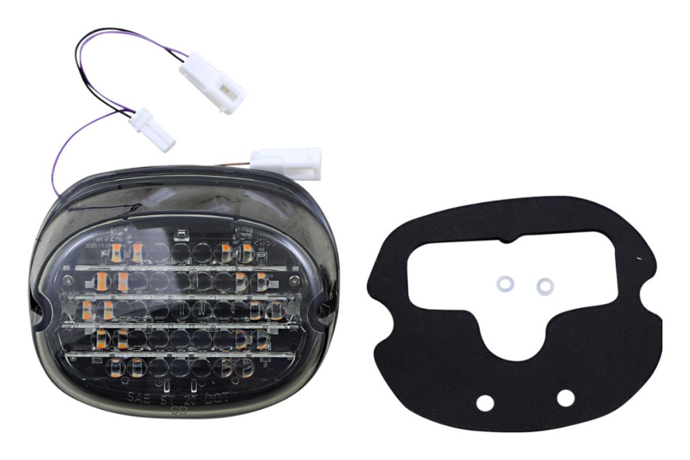 Custom Dynamics Low Profile LED Taillight With Turn Signals For Harley Smoke Lens No Plate window