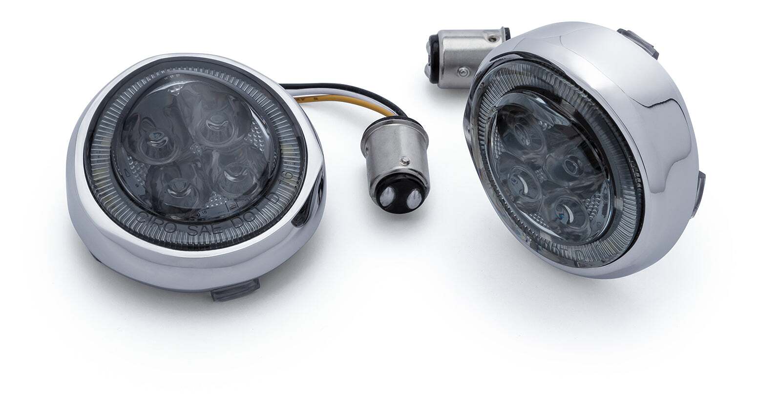 Ciro Fang LED Front Bullet Turn Signal Inserts For Harley 2000-2025 Smoke