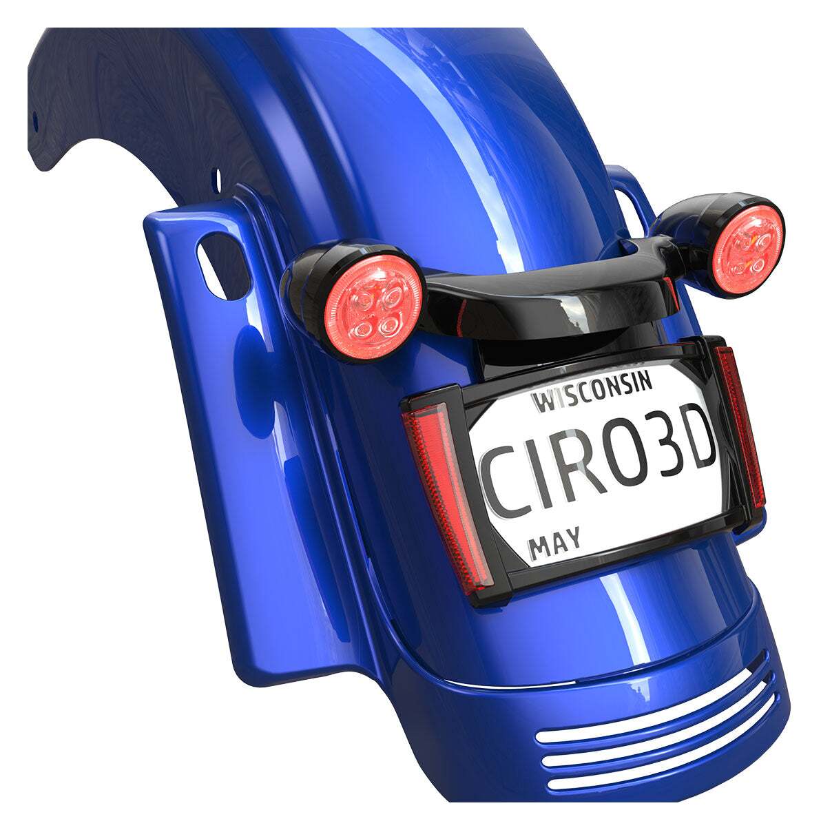 Ciro LED Lighted License Plate Frame For Harley Touring 2014-2025 Red