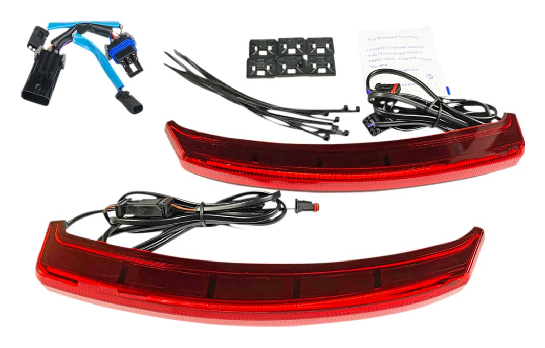 Custom Dynamics Low Profile Bagz Saddle Bag Lights For Indian Chieftain / Dark Horse 2020-2025 Red International Models