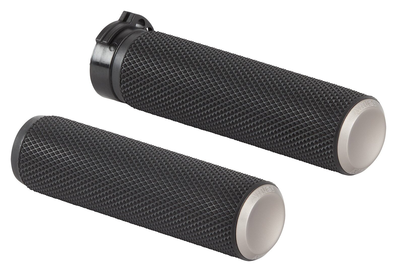 Arlen Ness Anodized Knurled Grips For Harley With Dual Cable Throttle N/A