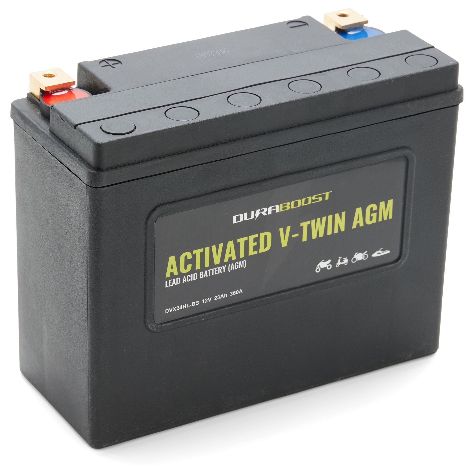Duraboost V-Twin DVX24HL-BS Activated AGM Battery For Harley