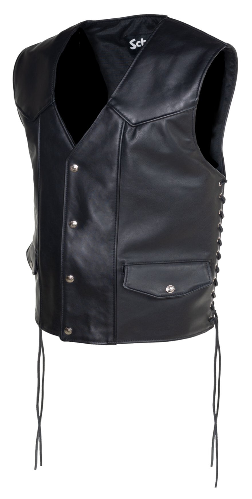 Schott DURO JAC ブラックレザーベスト schott_genuine_pebbled_biker_v
