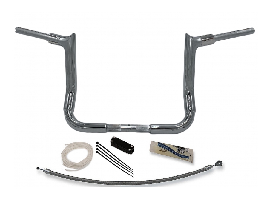 Fat Baggers Inc. 1 1/2" Pointed Top EZ Install Handlebar Kit For Harley Touring 2008-2013 12"