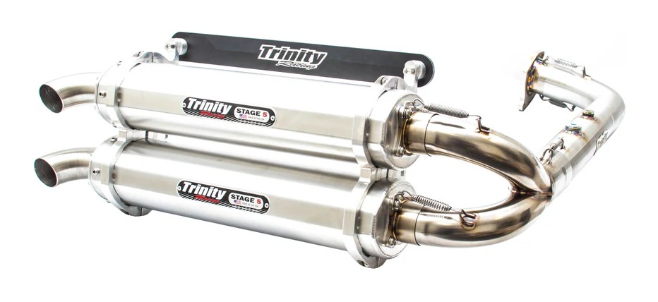 Trinity Racing Stage 5 Exhaust System Polaris RZR Turbo / Turbo S 2016-2021 Dual Muffler