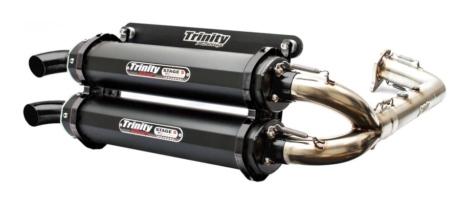 Trinity Racing Stage 5 Exhaust System Polaris RZR Turbo / Turbo S 2016-2021 Dual Muffler