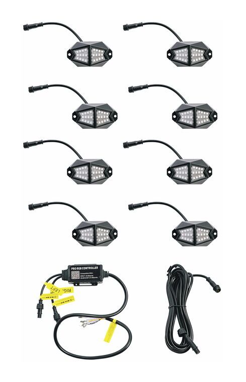 Whip It Wide-Angle LED Rock Lights 8 Pod