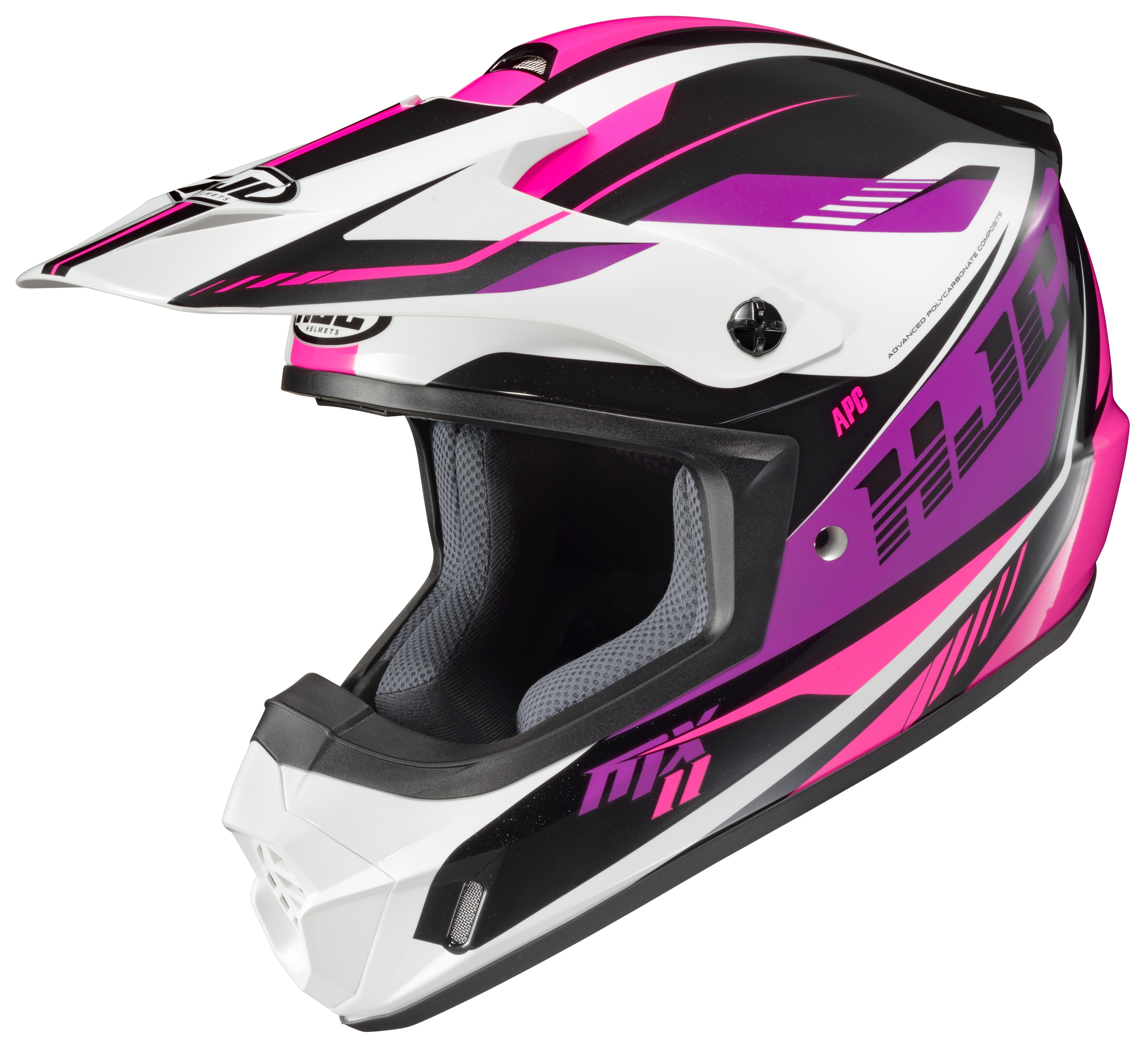 White/Pink/Purple HJC CS-MX 2 Drift Helmet