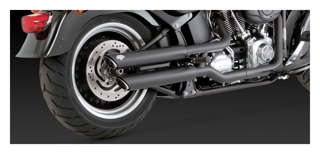 Vance & Hines PCX 3" Round Twin Slash Slip-On Mufflers For Harley Fatboy / Deuce 2007-2017 N/A