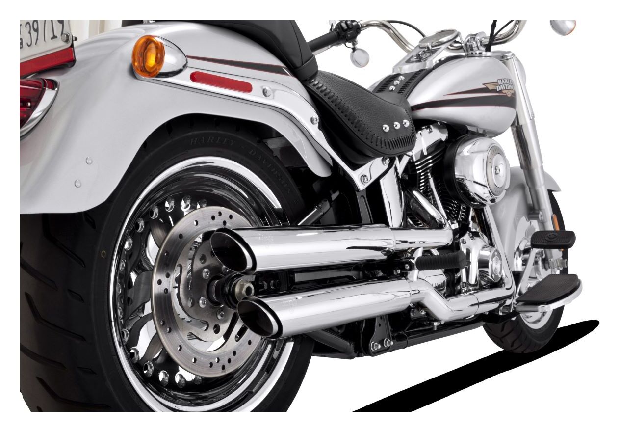 Vance & Hines PCX 3" Round Twin Slash Slip-On Mufflers For Harley Fatboy / Deuce 2007-2017 N/A
