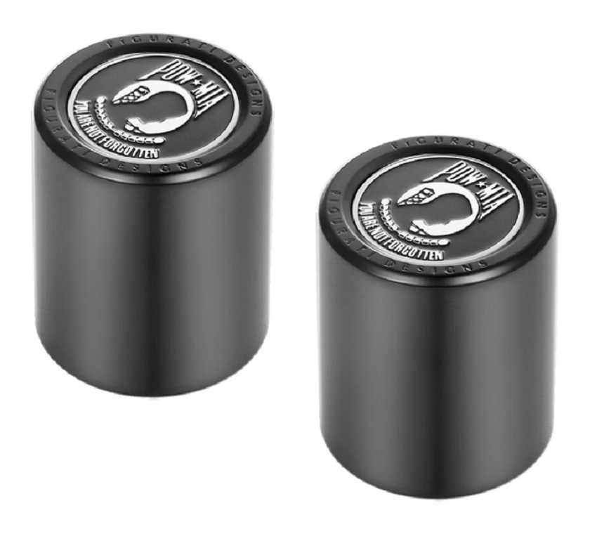 Figurati Designs Docking Hardware Covers For Harley Black / Wide POW MIA