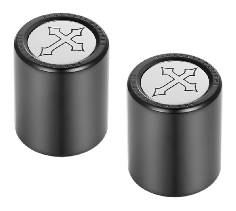 Figurati Designs Docking Hardware Covers For Harley Black / Short Skull Flag