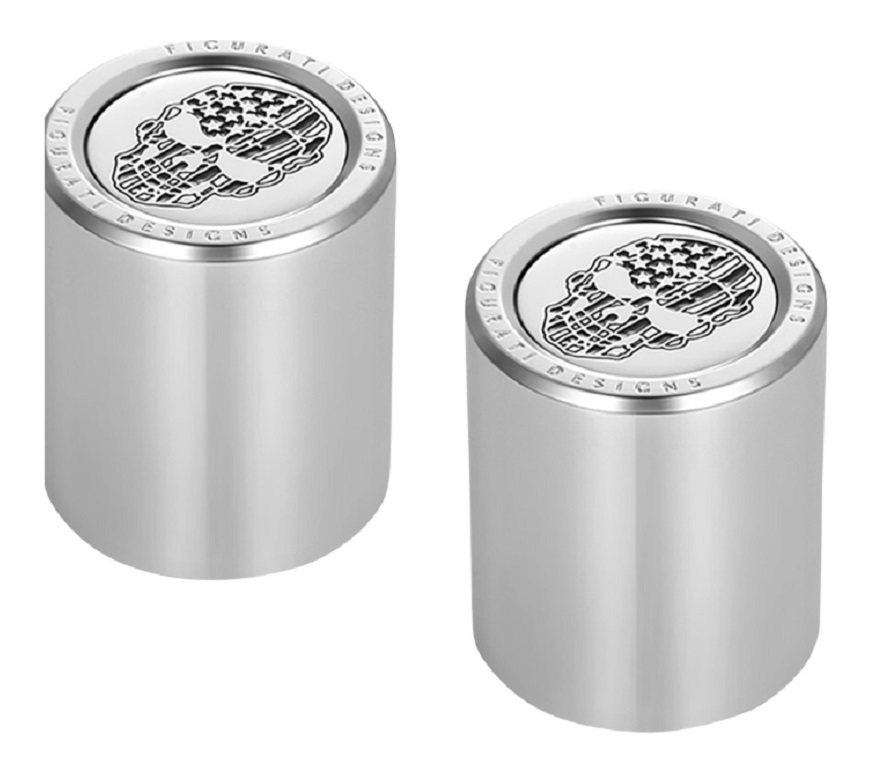 Figurati Designs Docking Hardware Covers For Harley Black / Long Skull Flag