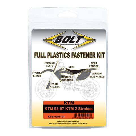 Bolt Hardware Full Plastics Fastener Kit KTM 250cc-300cc 1993-1997