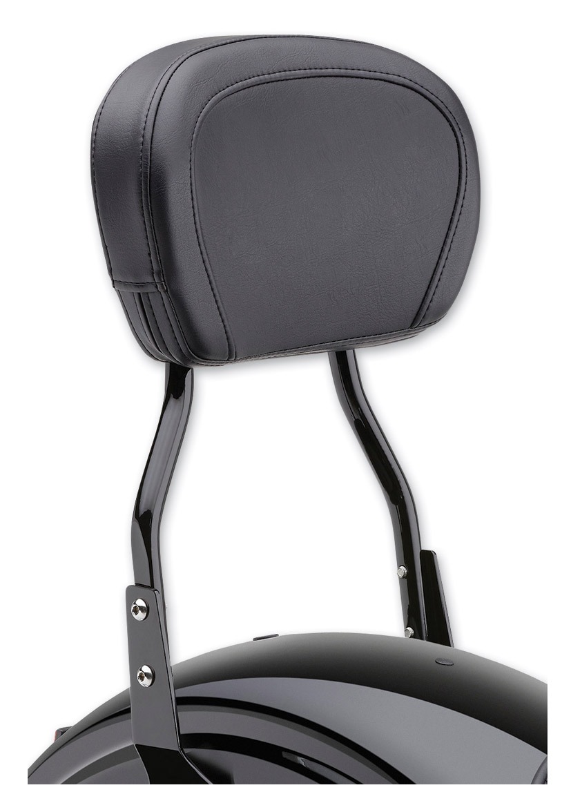 Cobra Black 14" Short Round Sissybar With Pad For Harley FLST 20002017