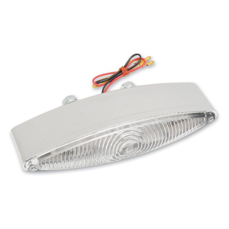 Moto MPH Chrome Cateye Red LED Taillight with Clear Lens