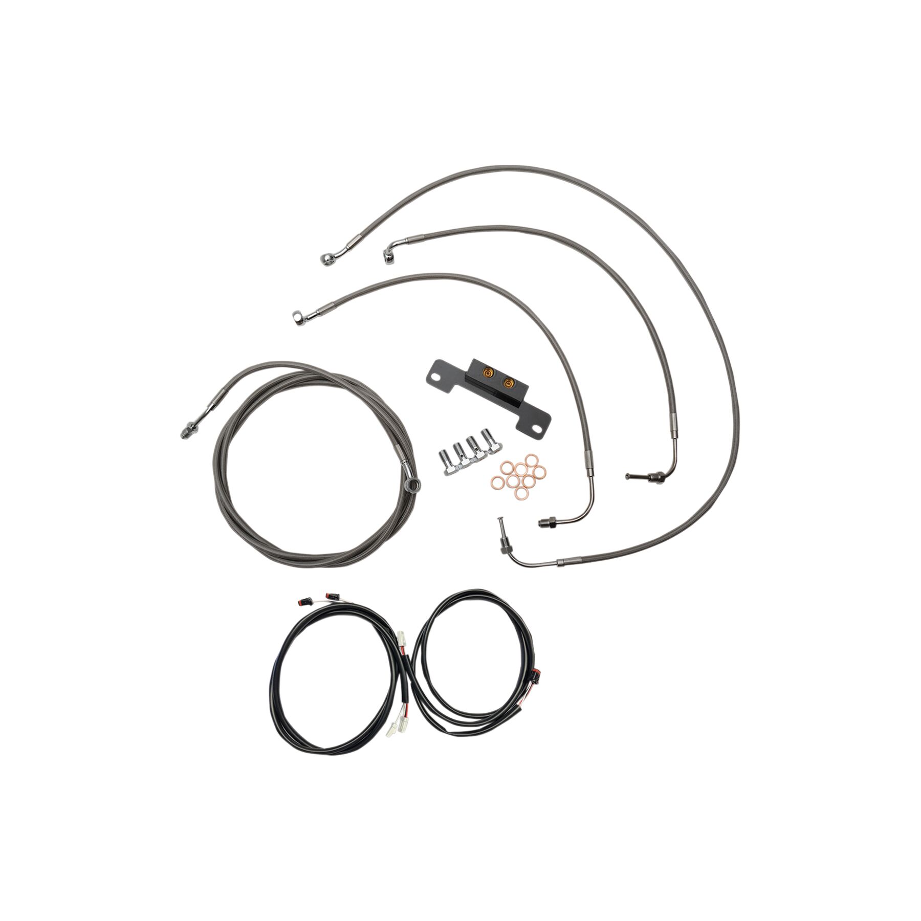 LA Choppers Complete Plug And Play Cable/Brake Line Kit For Harley Non