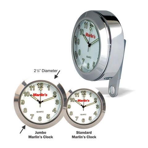 Marlin's Perch Mount Clock / Thermometer For Harley Big Twin / Sportster / V-Rod 1982-2025
