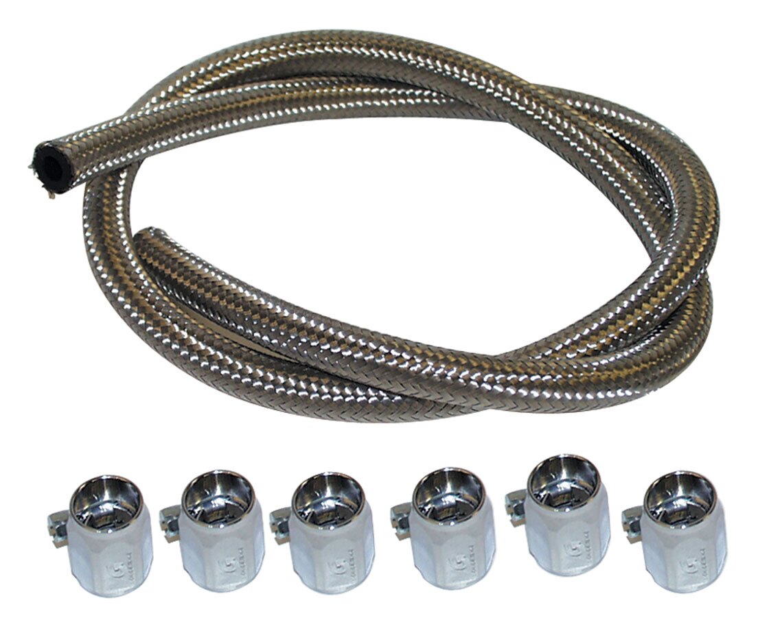 Milwaukee Twins Braided Stainless Steel Fuel Line - RevZilla