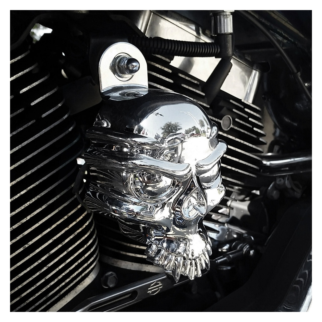Milwaukee Twins Skull Horn Cover For Harley 19912017 RevZilla