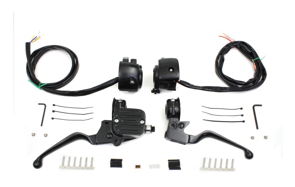 V-Twin Mfg. Handlebar Control Kit For Harley Single Disc 1996-2006 N/A