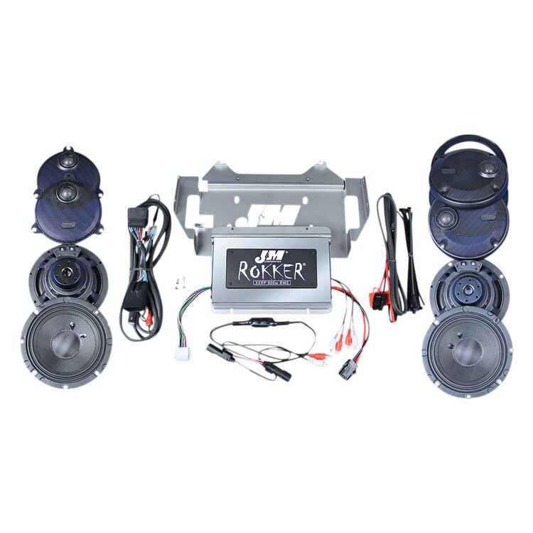 J&M Rokker XXR Extreme 800w 4 Speaker and Amp Install Kit For Harley