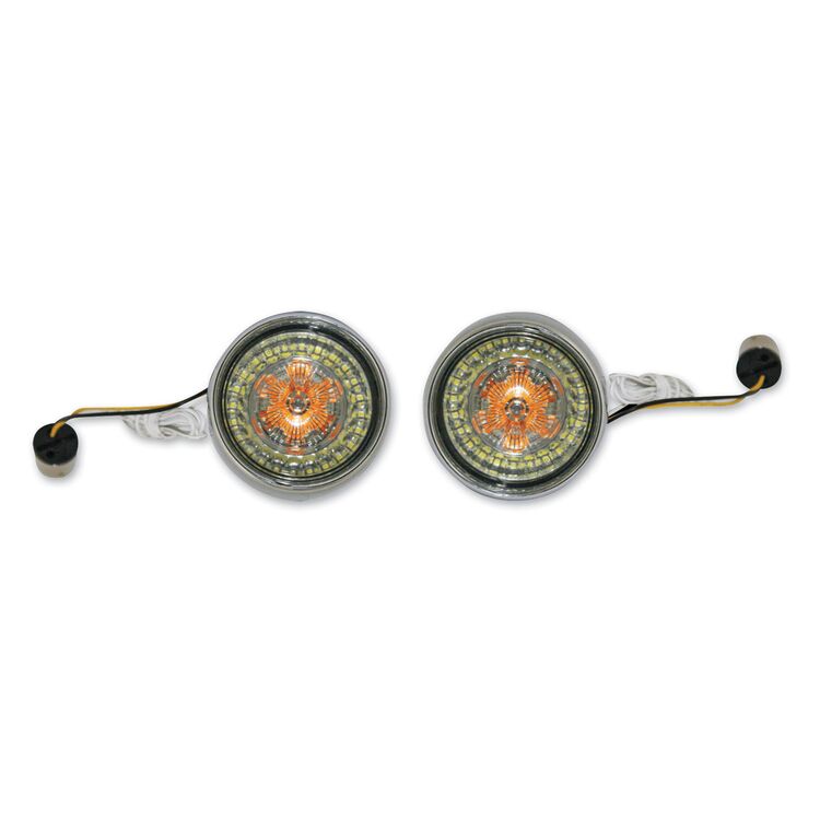 Custom Dynamics ProBEAM Dynamic Ringz LED Turn Signals For HDI Harley Bullet Style Turn Signals