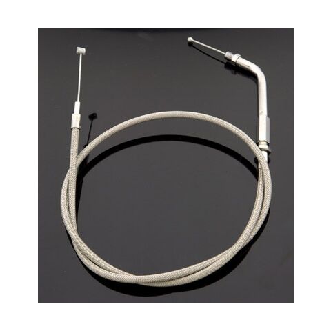 Motion Pro Stainless Armor Coat Throttle Cable +6" For Harley FLH / FLT 1981-1988