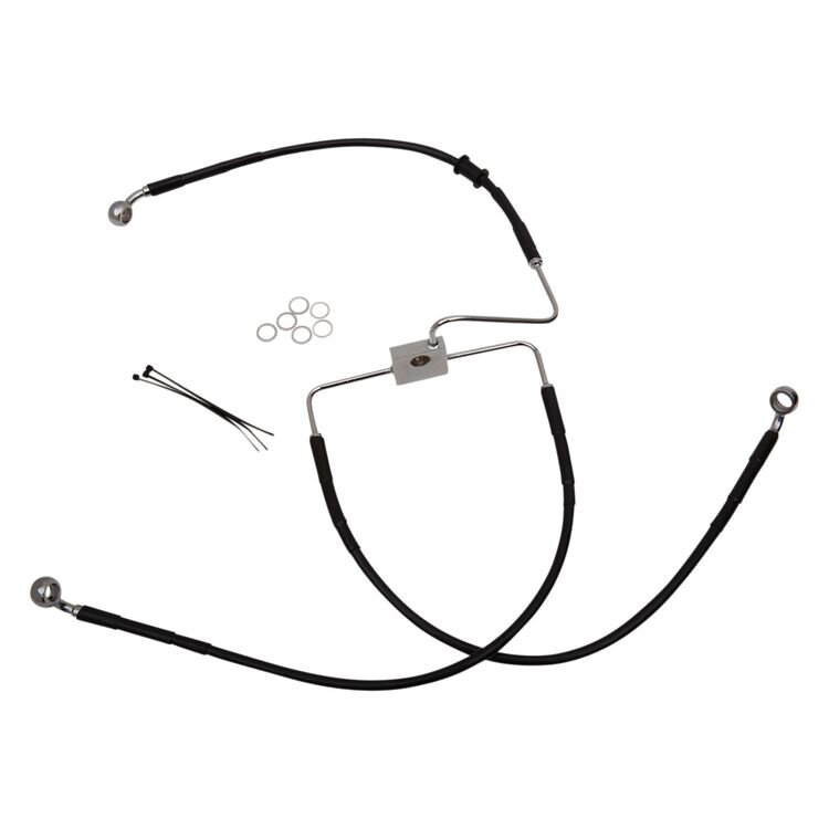 Drag Specialties Standard Length Upper Front Brake Line Kit For ABS Harley Touring 2014-2025