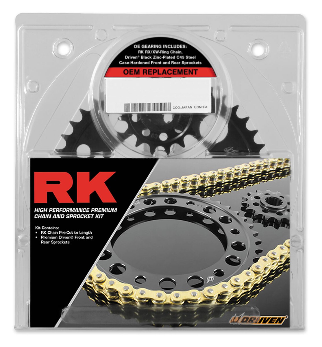 RK 525GXW OEM Replacement Chain And Sprocket Kit Kawasaki ZX1000