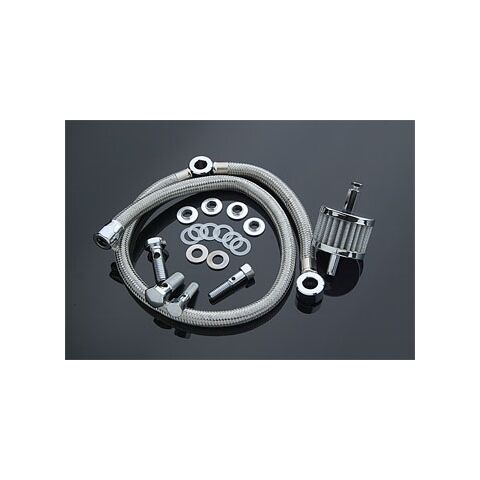 Milwaukee Twins Braided Hose Crankcase Breather Kit