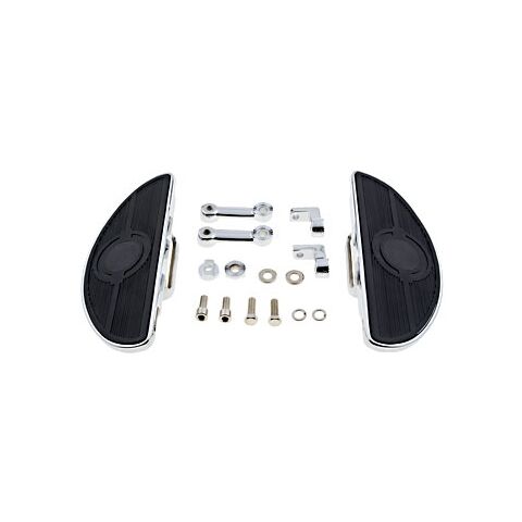 Milwaukee Twins Oval Floorboards With Mounts For Harley With Male Mount Pegs
