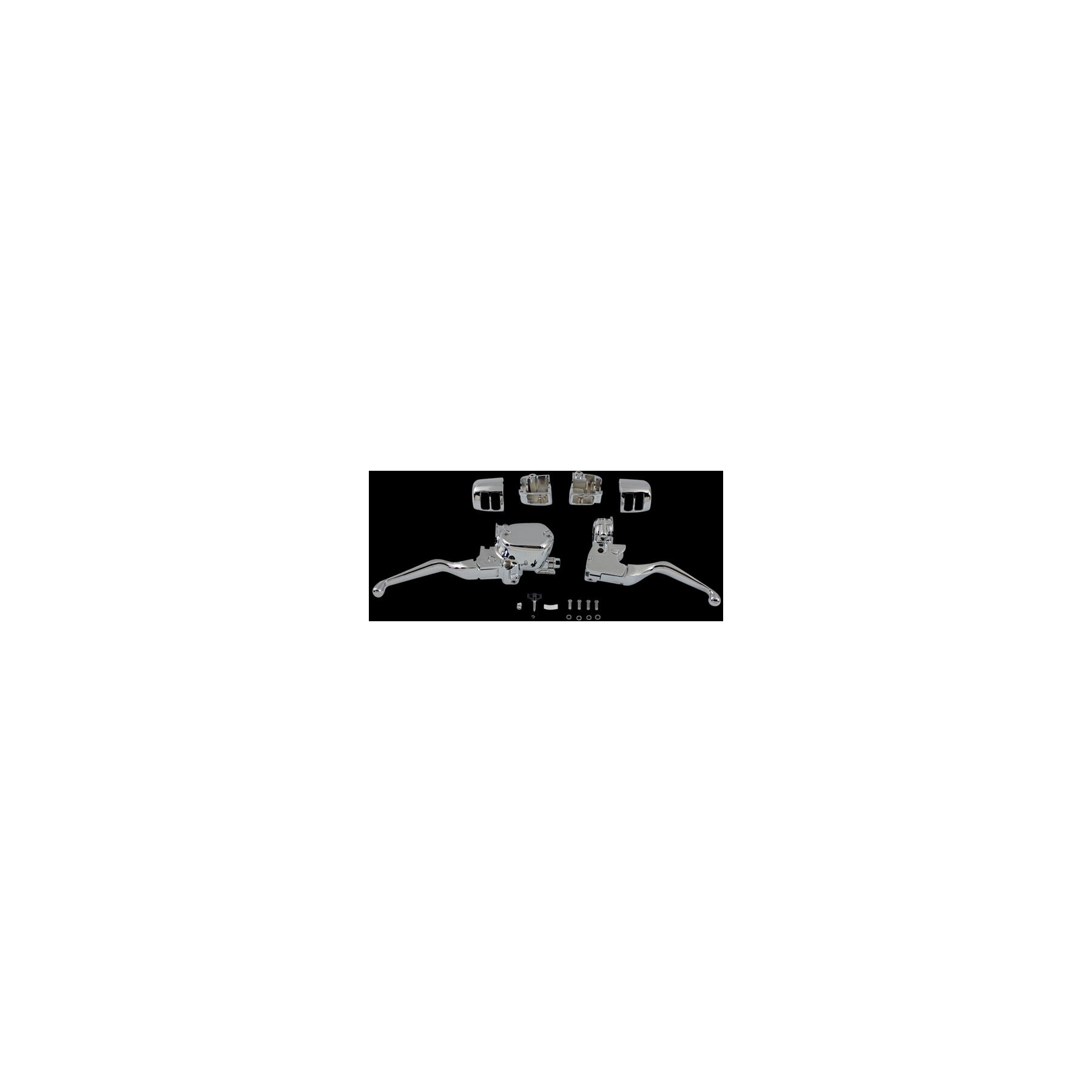 V-Twin Mfg. Chrome 14mm Handlebar Control Kit For Harley Dual Disc Spo