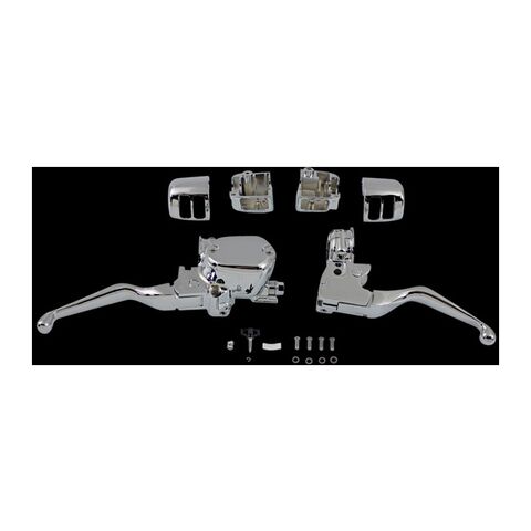 V-Twin Mfg. Chrome 14mm Handlebar Control Kit For Harley Dual Disc Sportster 2004-2006