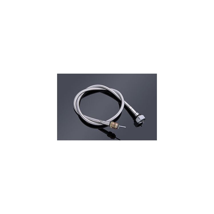 V-Twin Mfg. Replica 35-1/2" Zinc Speedometer Cable For Harley FL EL UL 1936-1961