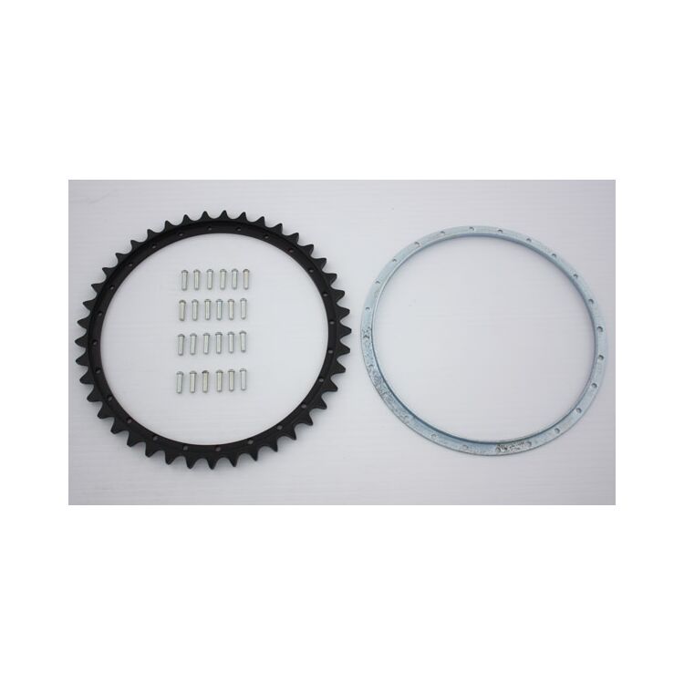 V-Twin Mfg. Rear Brake Drum Sprocket And Rivet Set For Harley WL 1935-1952