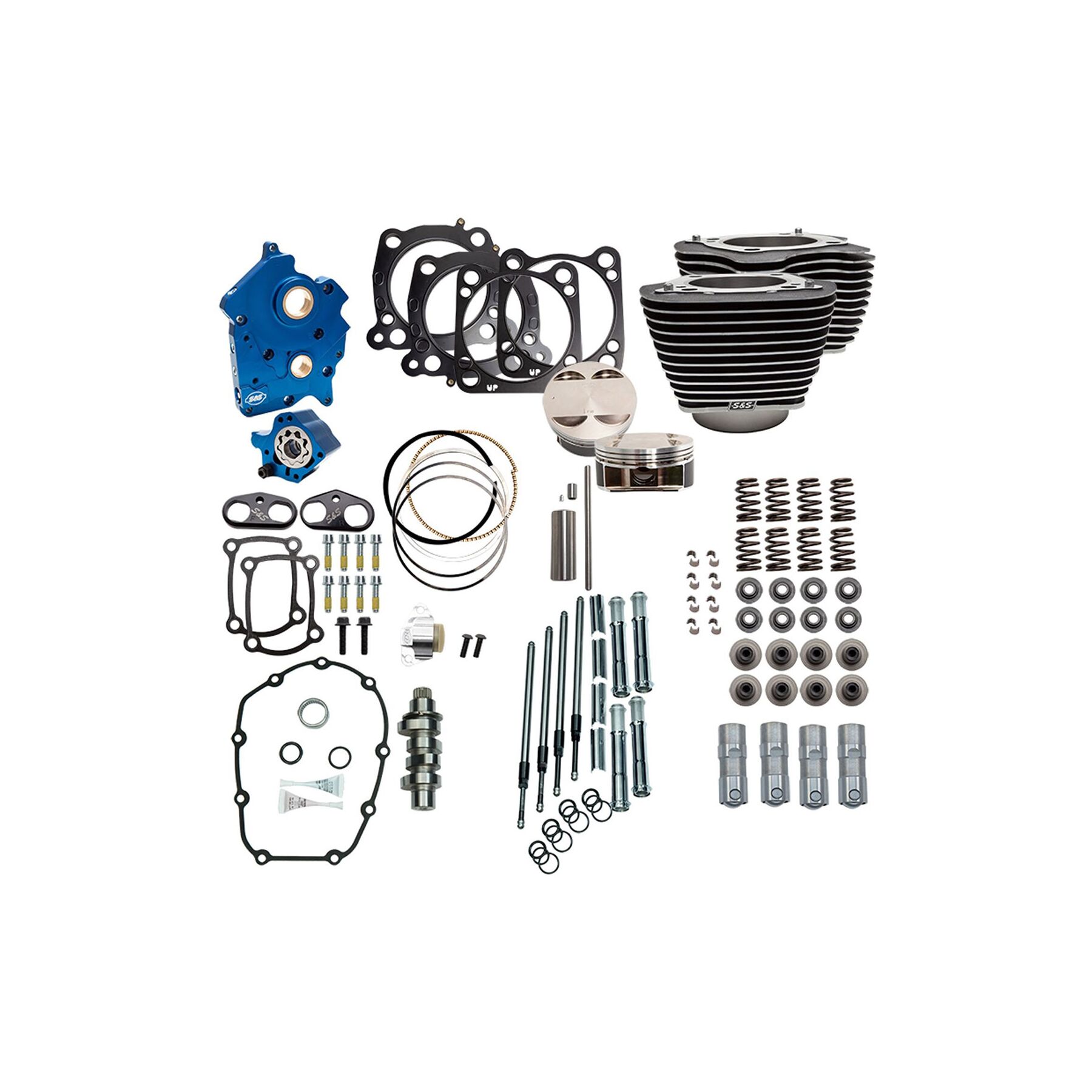 S&S Cycle Power Package 124 Chain Drive with Highlighted Fins For Harl