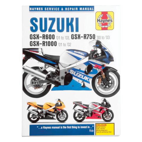 Haynes Manual Suzuki GSX-R600 / GSX-R750 / GSX-R1000 2000-2003
