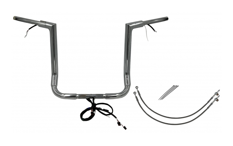 Fat Baggers Inc. 1 1/2" Wired Flat Top Handlebar Kit For Harley Touring 2014-2015 16" Rise