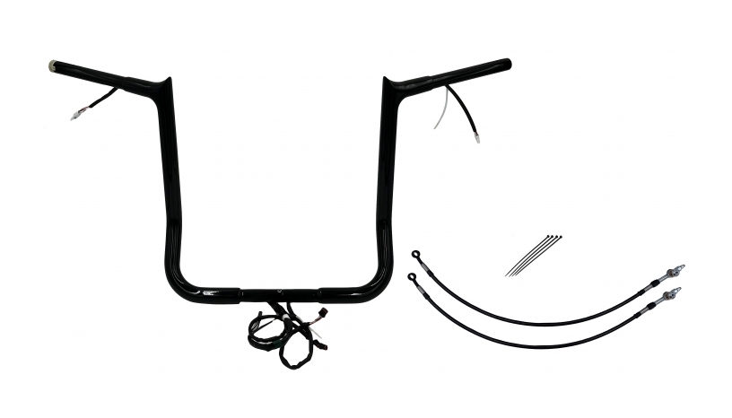 Fat Baggers Inc. 1 1/4" Wired Pointed Top Handlebar Kit For Harley Touring 2014-2015 16" Rise