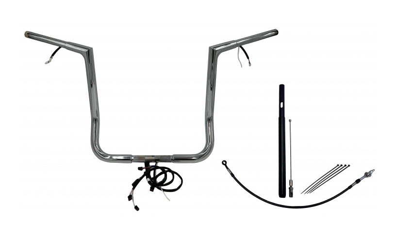 Fat Baggers Inc. 1 1/4" Wired Flat Top Handlebar Kit For Harley Touring 2021-2025 16" Rise