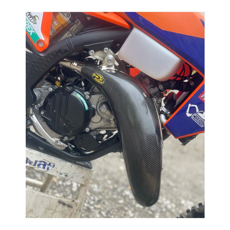 P3 Carbon Fiber MAXCoverage Pipe Guard KTM 125 SX / XC / Husqvarna TC125 2023-2025