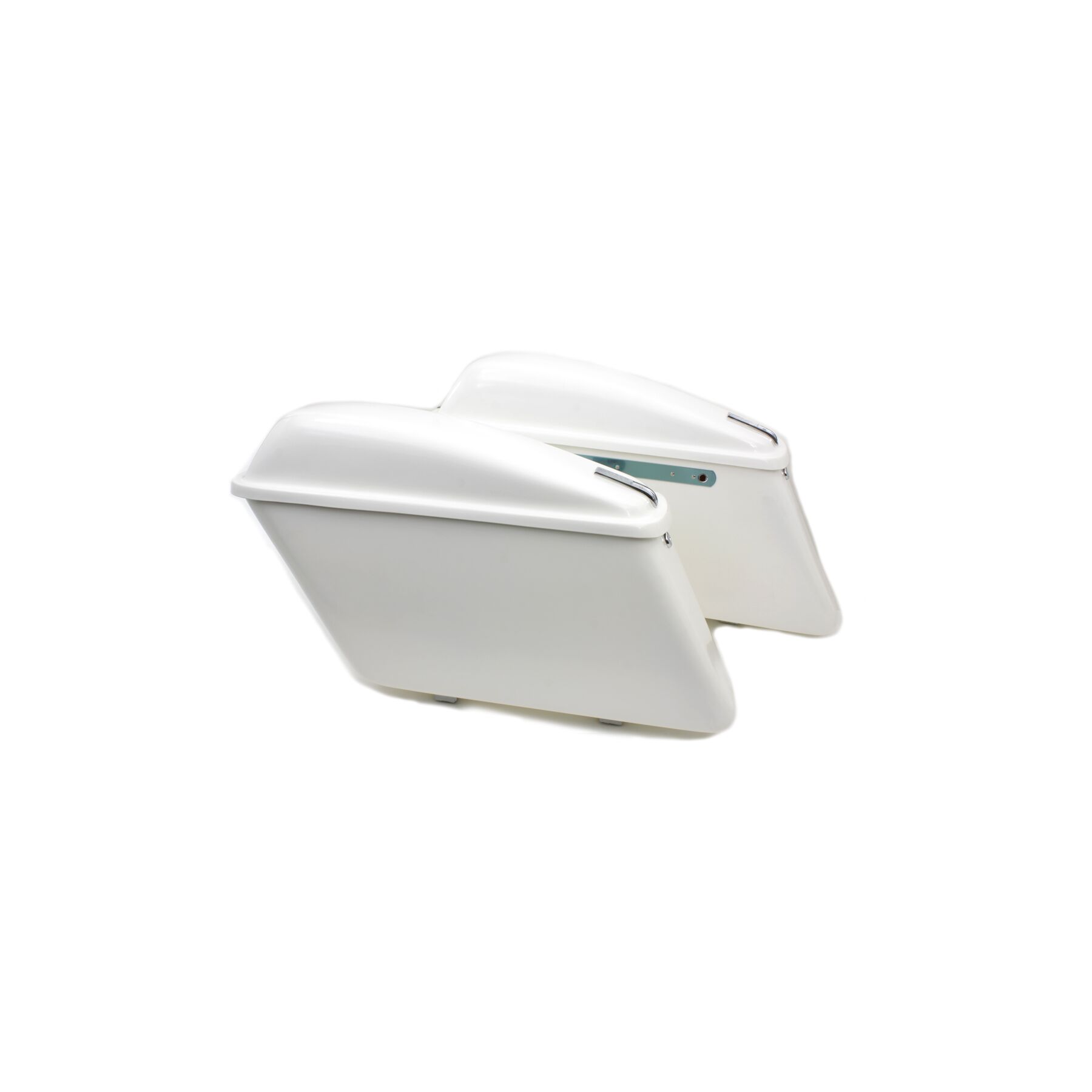 V-Twin Mfg. Replica White Saddlebag Set For Harley FL 1963-1984