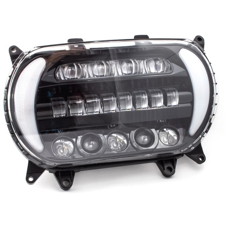 Letric Lighting Co. Sharktooth LED Headlamp w/ Switchback Turn Signals For Harley Road Glide