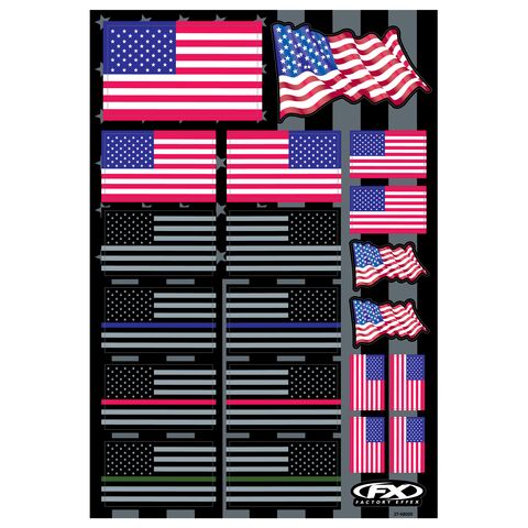 Factory Effex USA Flags Sticker Sheet