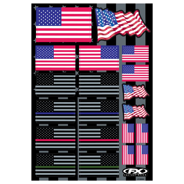 Factory Effex USA Flags Sticker Sheet