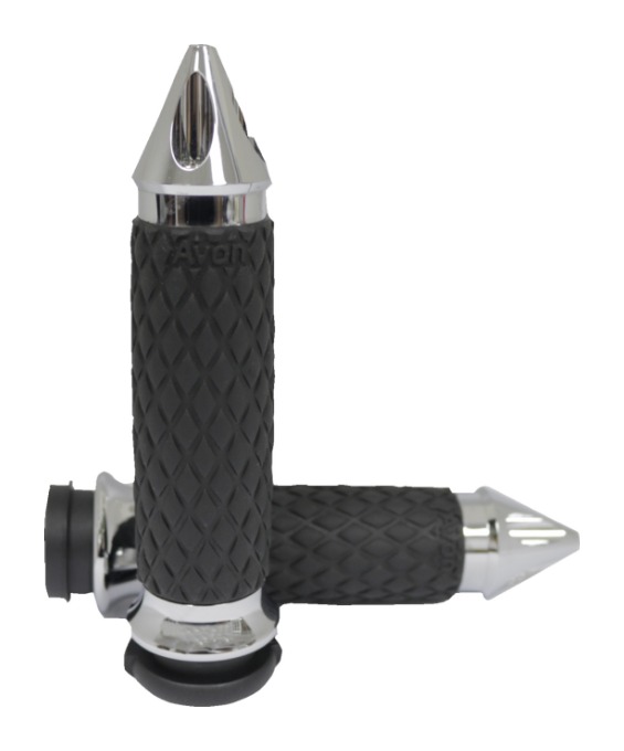 Avon Diamond Contour Spike Grips For Harley With Dual Cable Throttle N/A