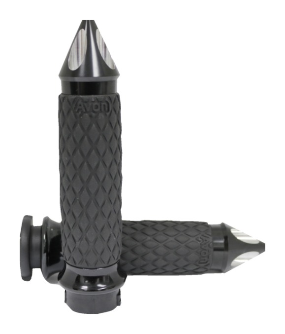 Avon Diamond Contour Spike Grips For Harley With Dual Cable Throttle N/A