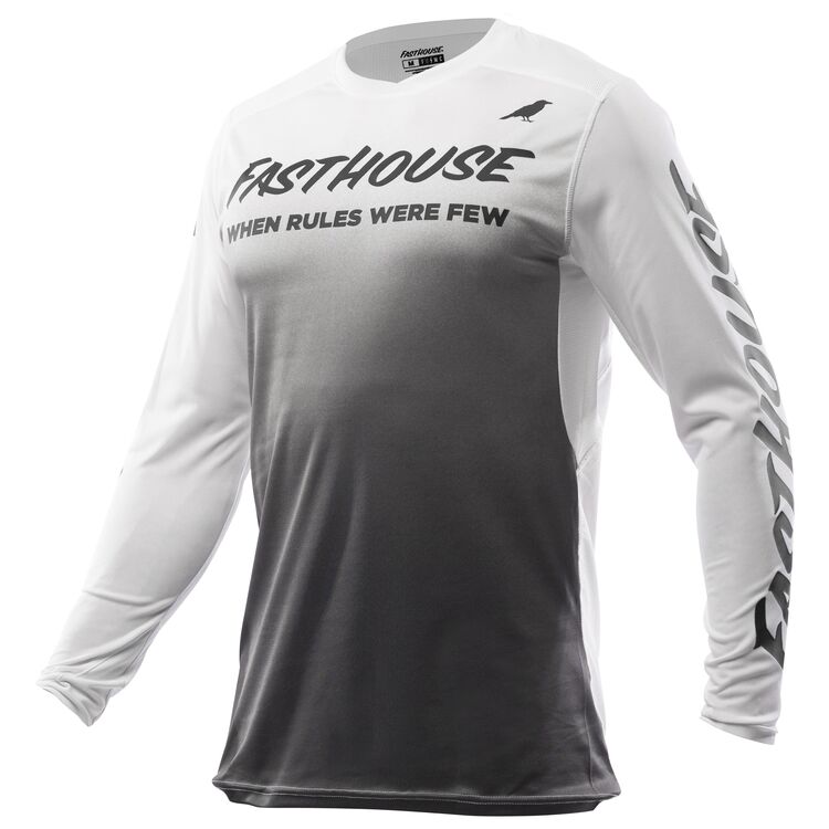 Maillot De Cyclisme Manches Longues FASTHOUSE Elrod Pour Hommes - Tissu Léger Et Respirant - Col En V, Ventilation Sous Les Bras - Coupe Ajustée Performance