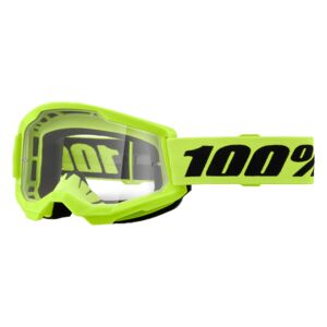 100% Strata 2 Mirror Goggle - Neon Orange / Gold